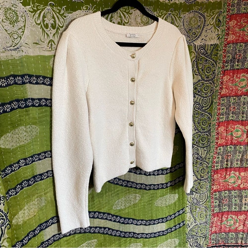 AYR Gelato The Uptown Girl Organic Cotton Cardigan Size Large - Picture 9 of 15